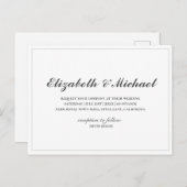 Budget Black en White Elegant Wedding Invitation Briefkaart (Voorkant / Achterkant)