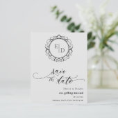 Budget Black en White Monogram Whimsical Wedding (Staand voorkant)