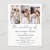Budget Black en White Photo Wedding Invitation (Voorkant)
