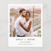 Budget Black en White Photo Wedding Invitation (Achterkant)