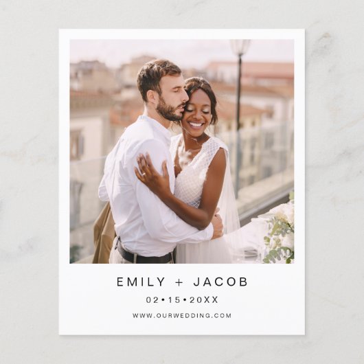 Budget Black en White Photo Wedding Invitation (Achterkant)