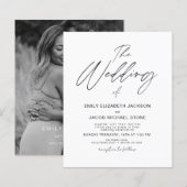 Budget Black en White Photo Wedding Invitation (Voorkant / Achterkant)