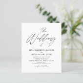 Budget Black en White Photo Wedding Invitation (Staand voorkant)