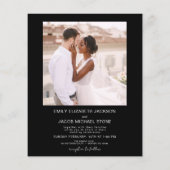 Budget Black en White Photo Wedding Invitation (Achterkant)