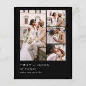 Budget Black en White Photo Wedding Invitation (Voorkant)