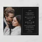 Budget Black en White Photo Wedding Invitation (Voorkant)