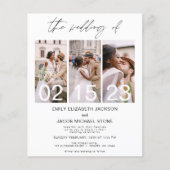 Budget Black en White Photo Wedding Invitation (Voorkant)