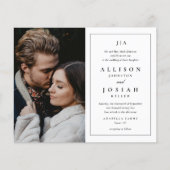 Budget Black en White Photo Wedding Invitation (Voorkant)