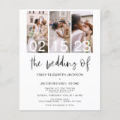 Budget Black en White Photo Wedding Invitation (Voorkant)