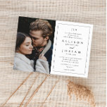 Budget Black en White Photo Wedding Invitation<br><div class="desc">Een simpele uitnodiging voor een zwarte en witte bruiloft met foto. Klik uitgeven knoop om dit ontwerp met uw foto en details aan te passen.</div>