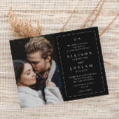 Budget Black en White Photo Wedding Invitation