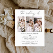 Budget Black en White Photo Wedding Invitation