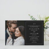Budget Black en White Photo Wedding Invitation (Staand voorkant)