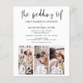 Budget Black en White Photo Wedding Invitation (Voorkant)