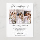 Budget Black en White Photo Wedding Invitation (Voorkant)