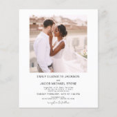 Budget Black en White Photo Wedding Invitation (Achterkant)
