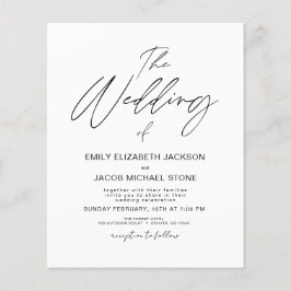 Budget Black en White Photo Wedding Invitation Flyer