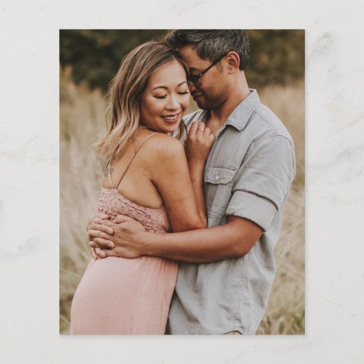 Budget Black en White Photo Wedding Invitation Flyer (Achterkant)