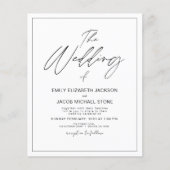 Budget Black en White Photo Wedding Invitation Flyer (Voorkant)