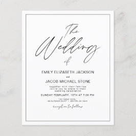 Budget Black en White Photo Wedding Invitation Flyer