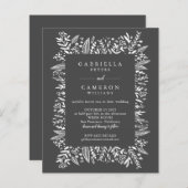 Budget Black Floral Line Art Wedding All-in-One (Voorkant / Achterkant)