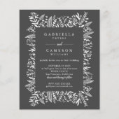 Budget Black Floral Line Art Wedding All-in-One (Voorkant)