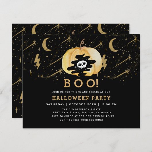 Budget Black Fun Halloween Pumpkin Stars (Voorkant / Achterkant)