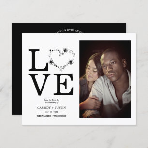 Budget Black Funny Floral Love Heart Aangepaste Fo