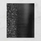 Budget Black Glam Glitter Wedding Menu (Achterkant)