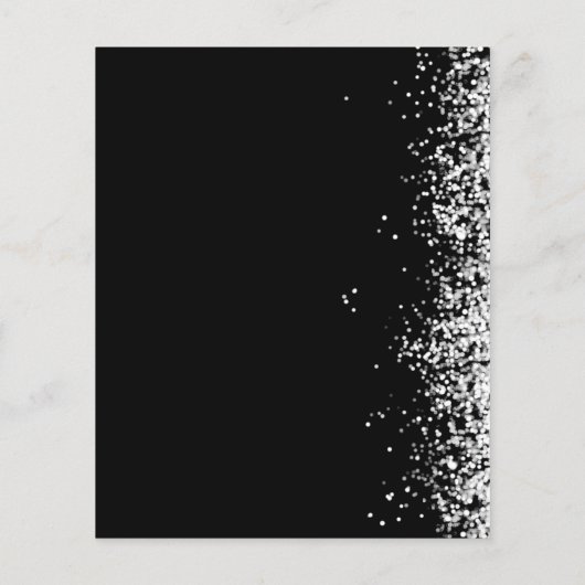 Budget Black Glitter Couples Shower Uitnodiging (Achterkant)