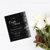 Budget Black Glitter Couples Shower Uitnodiging