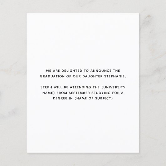 Budget Black Gold 2025 Afstuderen Aankondiging (Achterkant)