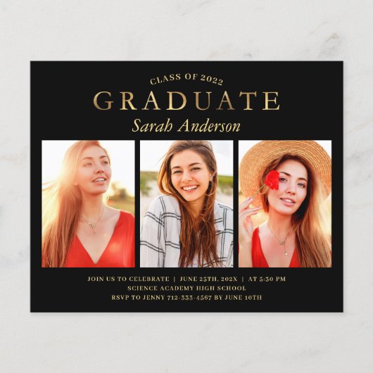 Budget Black Gold 3 Photo Afstuderen Celebration (Voorkant)