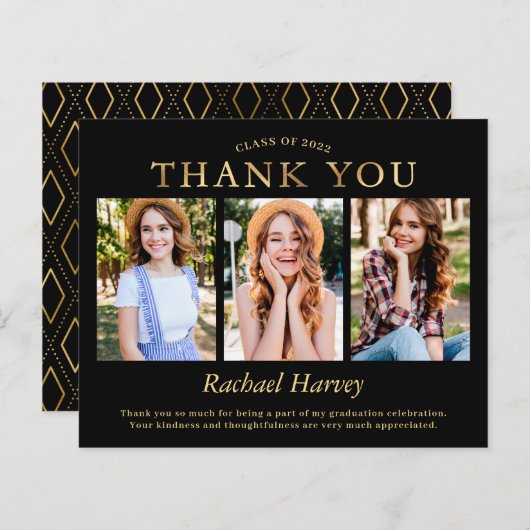 Budget Black Gold 3 Photo Afstuderen Hartelijk dan (Voorkant / Achterkant)