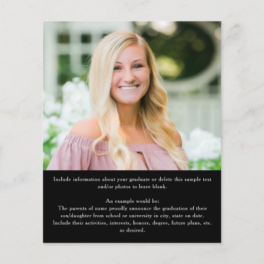 Budget Black Gold 5 Foto Afstuderen Aankondiging (Achterkant)