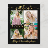 Budget Black Gold 5 Foto Afstuderen Aankondiging (Voorkant)