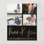 Budget Black/Gold 5 Photo Thank You Wedding (Voorkant)