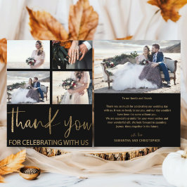 Budget Black/Gold 5 Photo Thank You Wedding