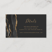 Budget Black Gold Agaat Dark Wedding Website Informatiekaartje (Voorkant)