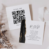 Budget Black Gold Agaat Wedding QR Code RSVP Informatiekaartje
