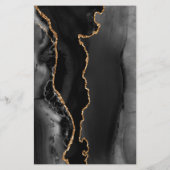 Budget Black Gold Agaat Wedding Uitnodigen (Achterkant)