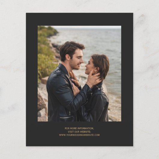 Budget Black Gold Agate 2-Photo Wedding Invitation (Achterkant)