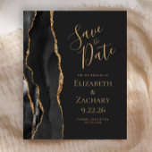 Budget Black Gold Agate Dark Save the Date