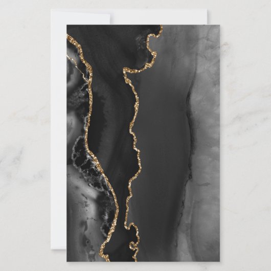 Budget Black Gold Agate Dark Weddenschap (Achterkant)