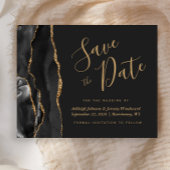 Budget Black Gold Agate Dark Wedding Save the Date