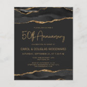 Budget Black Gold Agate Donker 50ste Verjaardag (Voorkant)