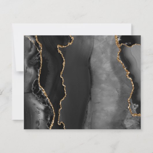 Budget Black Gold Agate Donkere Huwelijksdatum Bew (Achterkant)