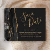 Budget Black Gold Agate Donkere Huwelijksdatum Bew