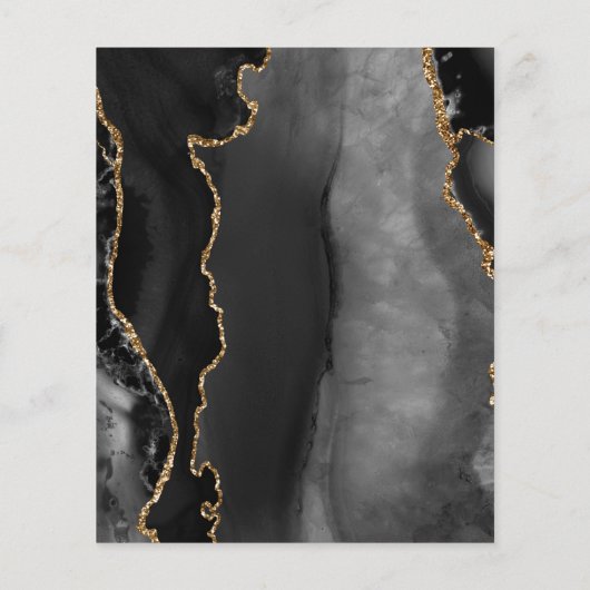 Budget Black Gold Agate Elegant Script Weddenschap (Achterkant)