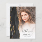 Budget Black Gold Agate Foto Afstudeerder Aankondi (Voorkant)